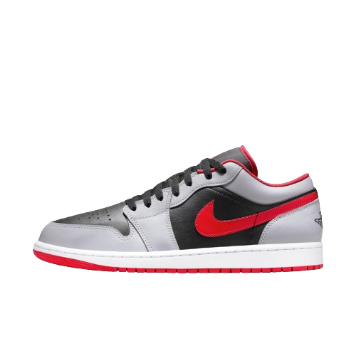 Air Jordan 1 Low Black Light Smoke Grey Gym Red