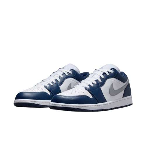 Air Jordan 1 Low White Midnight Navy Wolf Grey