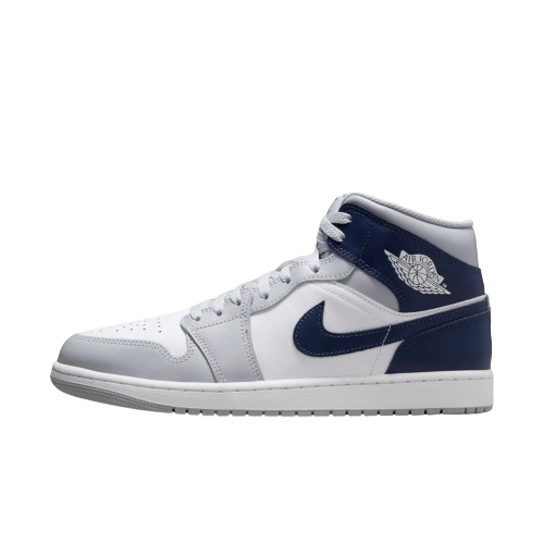 Tênis Air Jordan 1 Mid Wolf "Grey Midnight Navy" Masculino Cinza