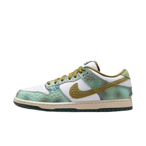 Nike Dunk SB Low Pro x Alexis Sablone White and Pacific Moss