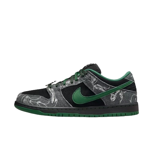 There x Nike SB Dunk Low Pro Anthracite and Gorge Green