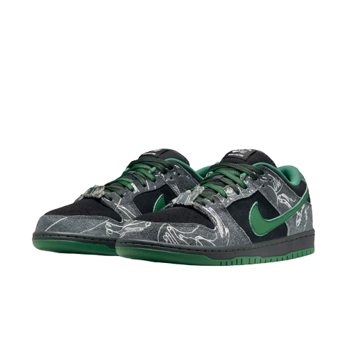 There x Nike SB Dunk Low Pro Anthracite and Gorge Green