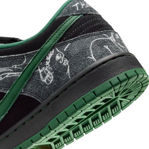 There x Nike SB Dunk Low Pro Anthracite and Gorge Green